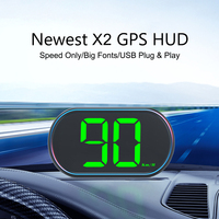 GPS HUD KMH MPH Speed Meter Auto Accessories Digital Car Head Up Display Big Font USB Plug X2 HUD Speedometer