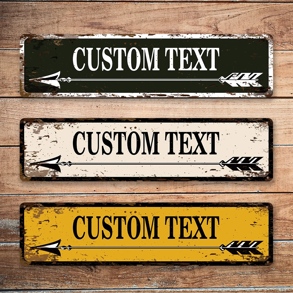 1pc Personalized Custom Metal Street Sign Vintage Custom Street Metal Signs Custom Text Metal Signs, Multi-color Vintage Metal