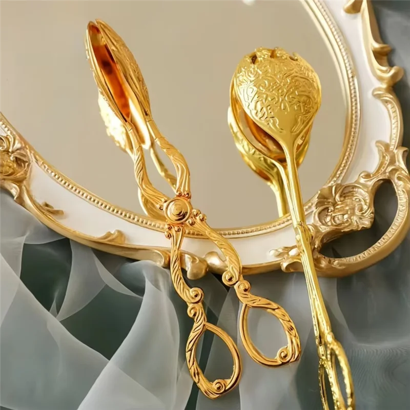 ABLG Fruit Salad Cake Clip Zinc Alloy Snack Pastry Clamp Self-Service Clip Food Serving Tongs Baking Barbecue Tool