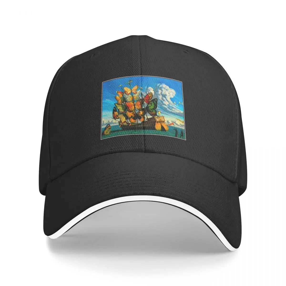 

BUTTERFLY SHIP : Vintage Surreal Abstract Fantasy Print Baseball Cap cute birthday Rave Man Women's