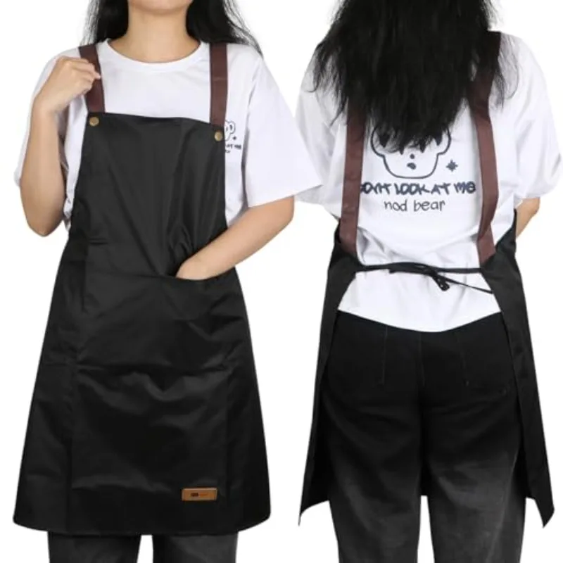 Waterproof and Oil-proof Apron for Home Cooking Fashion Apron Catering Simple Adult Work Clothes Kitchen Access