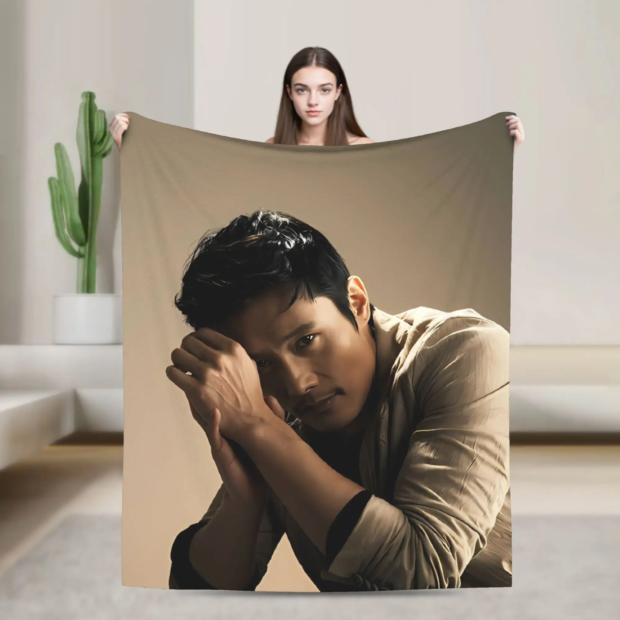 Lee Byung hun – couverture à motif doux en peluche pour filles et garçons, couvre-lit en flanelle pour salon