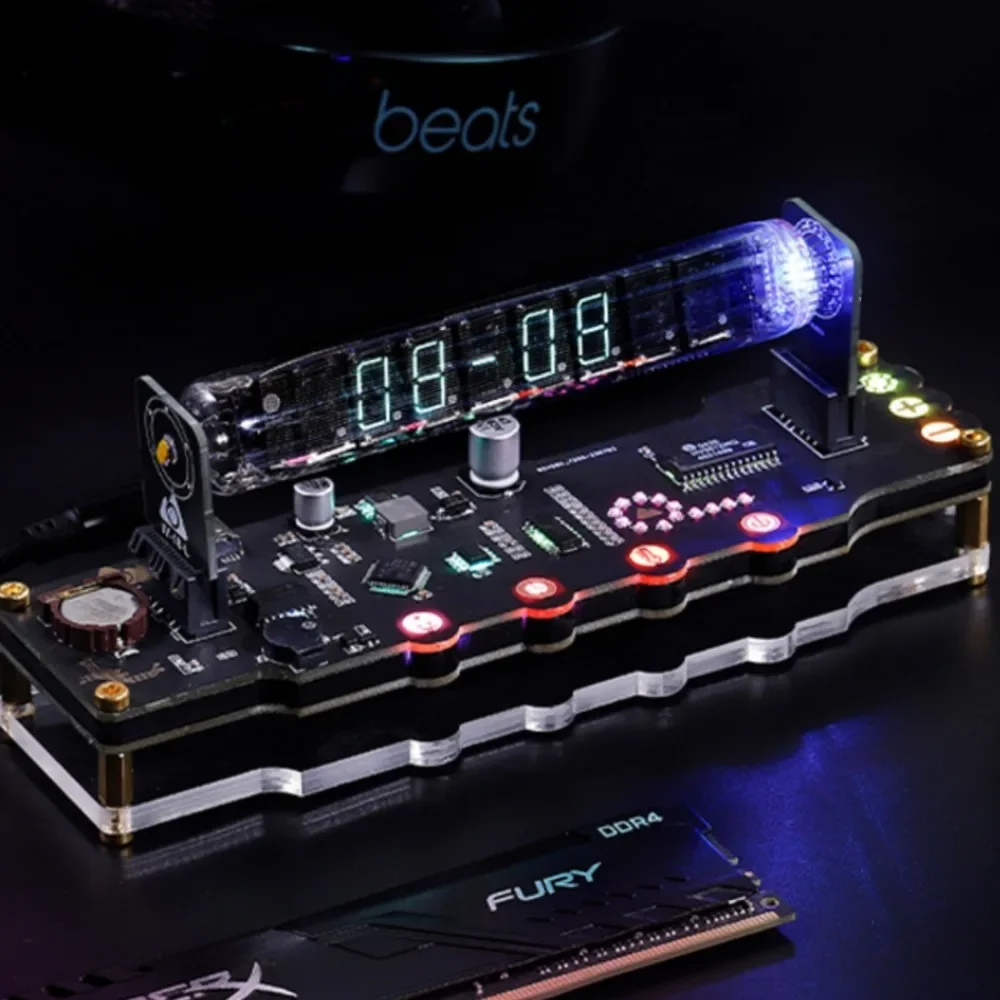 Creative Fluorescent Tube Clock Can Display Time  Date Temperature Esports Technology Glow Tube