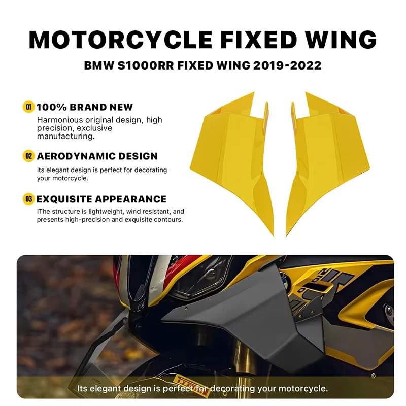 

For BMW S1000RR 2019 2020 2021 high-quality abs Motorcycle fixed wing spoiler aerodynamic side wing side winglet windshield wing
