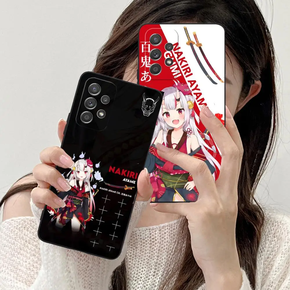 Holo Nakiri Ayame Matte TPU Mobile Phone Case for Samsung Galaxy A56 55 54 53 52 51 36 35 34 23 16 15 5G Colorful Cover