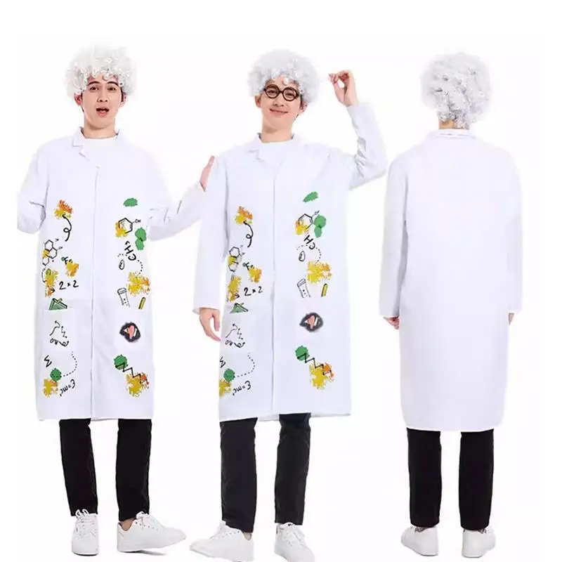 

Halloween Crazy Scientist Cosplay Costume Professional Dress up Newton Einstein Stage Performance Outfit Women's Ethnic Wear
