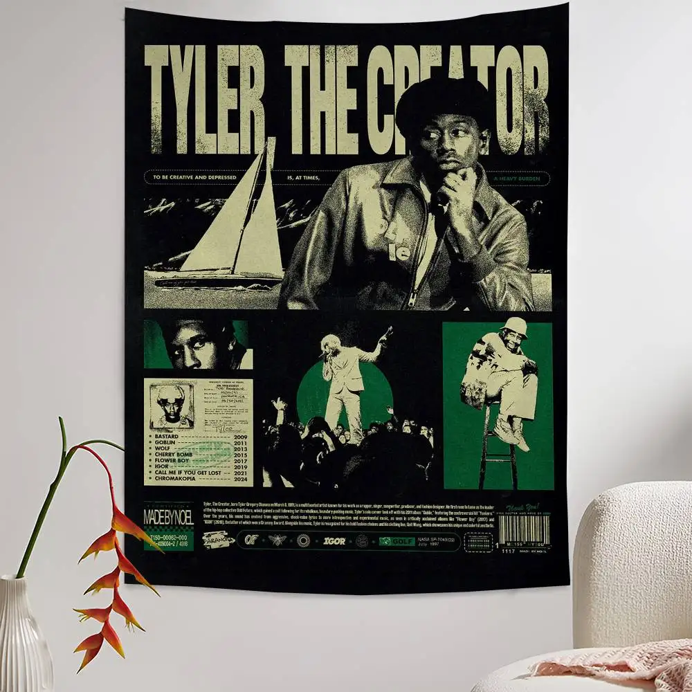 مغني الراب T-Tyler T-The C-Creator الهبي الجدار الشنق المفروشات البوهيمي جدار المفروشات ماندالا INS ديكور المنزل