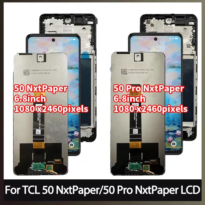 Pantalla LCD de 6,8 pulgadas de alta calidad para TCL 50 NxtPaper 5G, montaje de digitalizador con pantalla táctil para TCL 50 Pro NxtPaper 5G T803E, T803D LCD