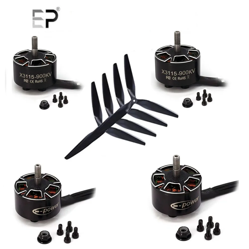 X3115 900KV Brushless Motor HQ Macroquad Prop 10X5X3 10inch 3 blades Black Carbon Reinforced Nylon Propeller for RC FPV Drones