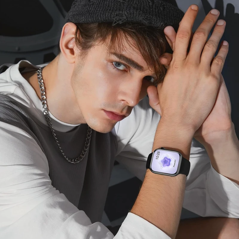 애플 워치용 실리콘 밴드 스트랩 46mm 44mm 45mm 40mm 41mm 42-38mm 49mm 스포츠 팔찌 iwatch 시리즈 11 10 9 8 7 6 5 SE Ultra3 사용 예시