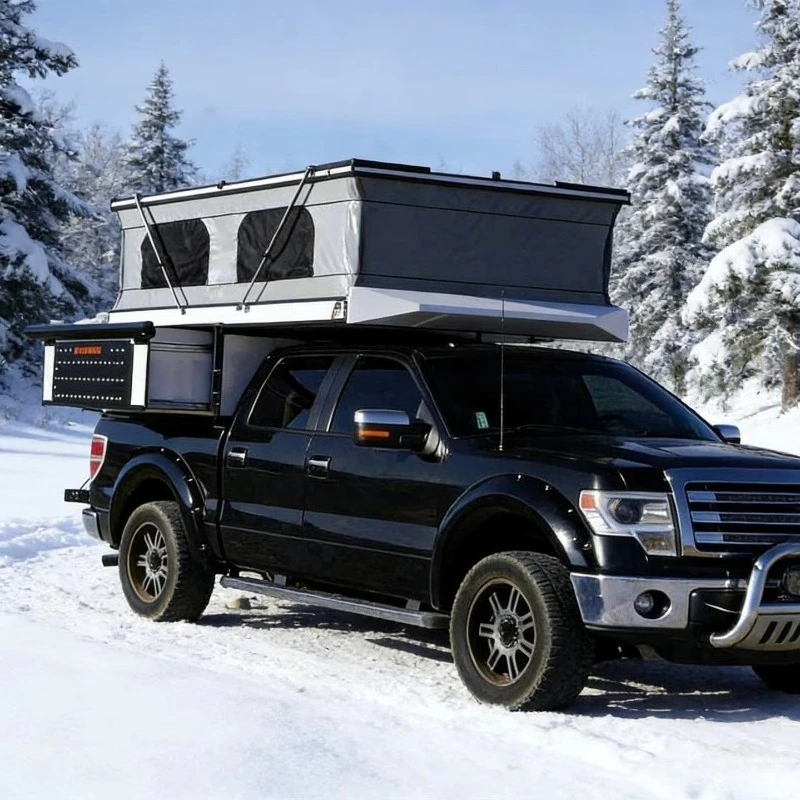 Modern Waterproof Foldable Expanded Lightweight Aluminum 8 Person Travel Trailer Off-Grid RV Camper Outdoor Camping Pickup