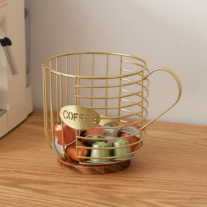Nordic style light luxury snack candy storage shelf coffee shop table display rack home coffee capsule storage
