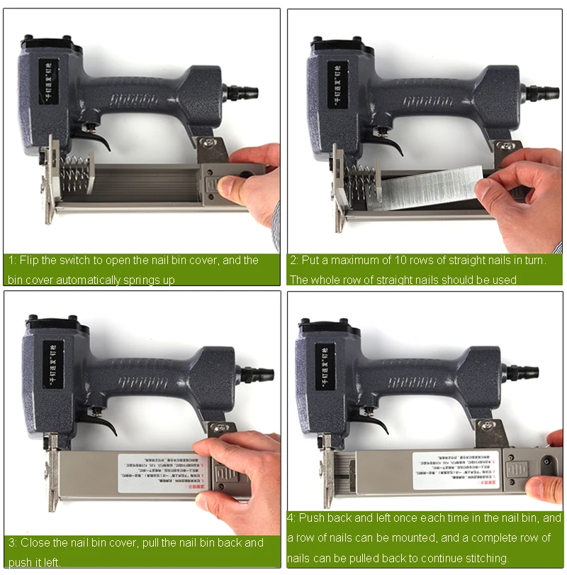 Imagem -05 - Pistola de Prego Reto Pneumática F30 Mil Código de Decoração de Prego Ferramentas de Carpintaria