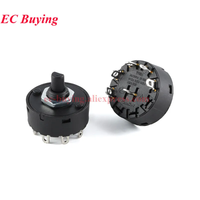 2Pcs/1pc Multi-Position Knopf Schalter 3/4/6/7/8/9Pin 2/3/5/6/7/8 Position Dreh Getriebe Schalter Für Elektrische Ofen Teekanne Entsafter Mischung – Detail 11