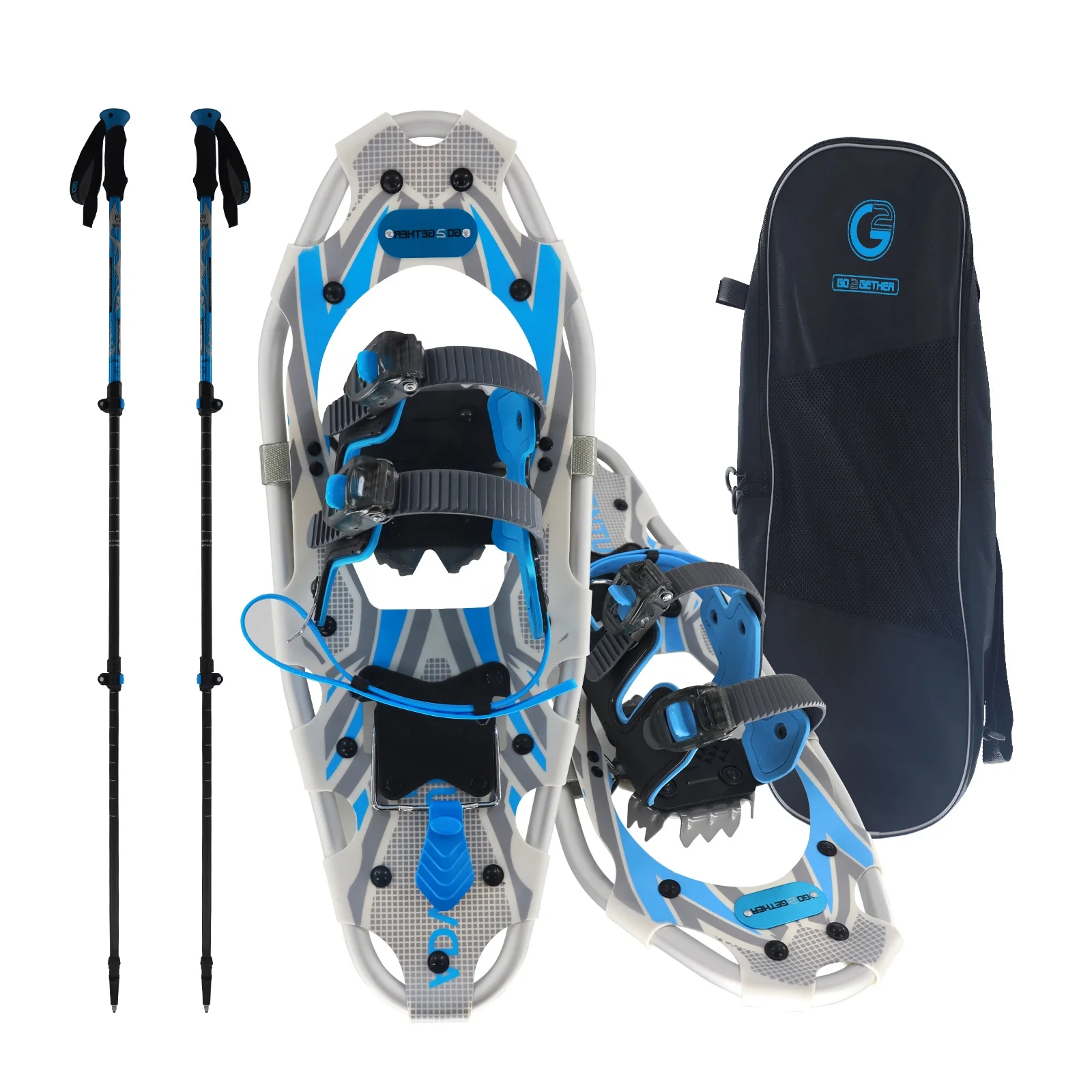 

Light Weight Aluminum Snowshoes Kit With Trekking Poles Carry Bag Snowshoes for Men Women Youth for All Terrain