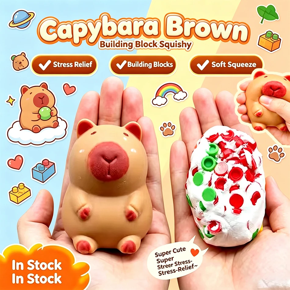 Hot New Crunchy Cartoon Capybara Slow Rising Squishy Creative Shape ASMR Stress Relief Toy Adult Fidget Sensory Toy Fun Gift