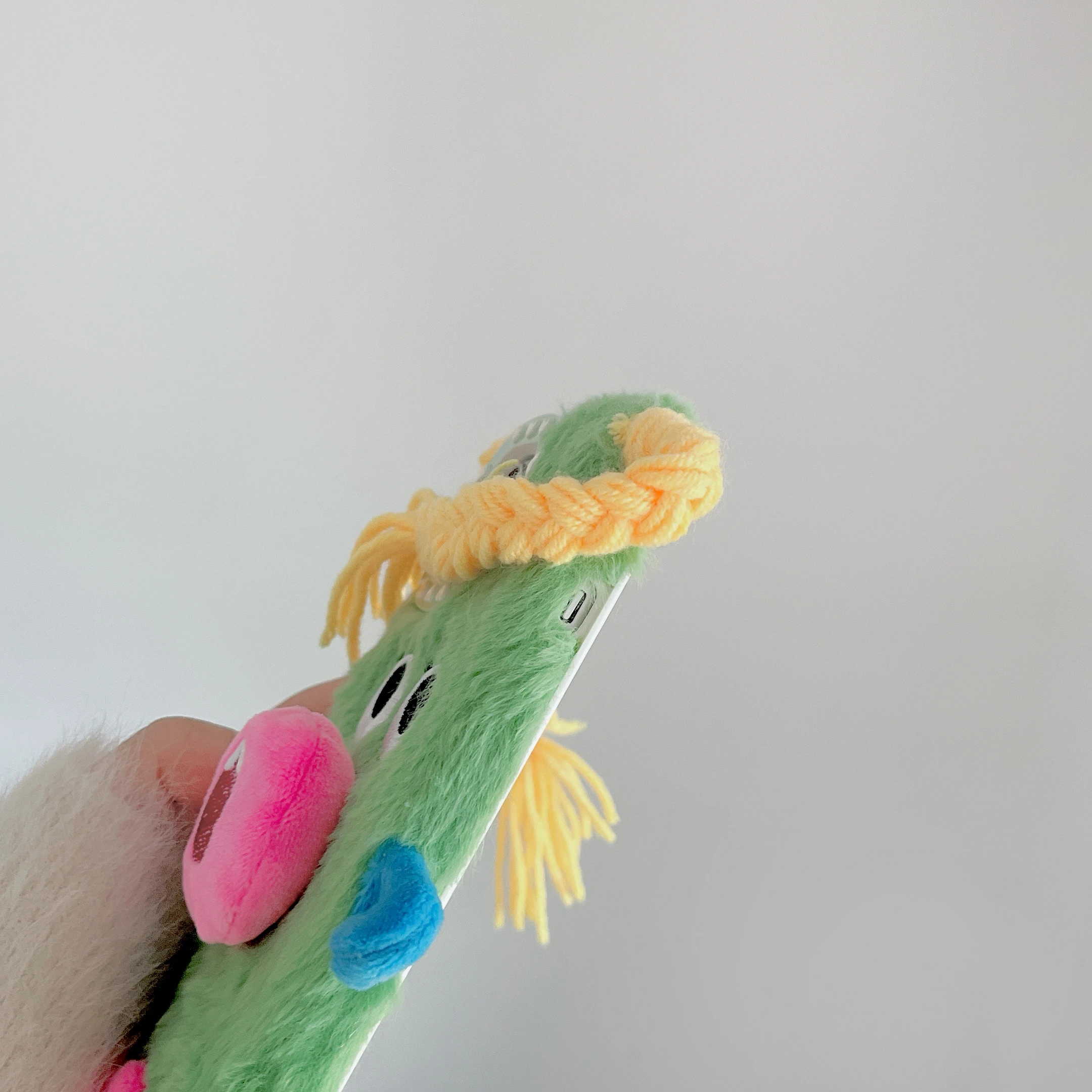 Cute Braided Girl Make Sound Phone Case For iPhone 11 12 13 14 Pro Max Soft Fur Case For iPhone15 15Pro MAX Back Cover Case