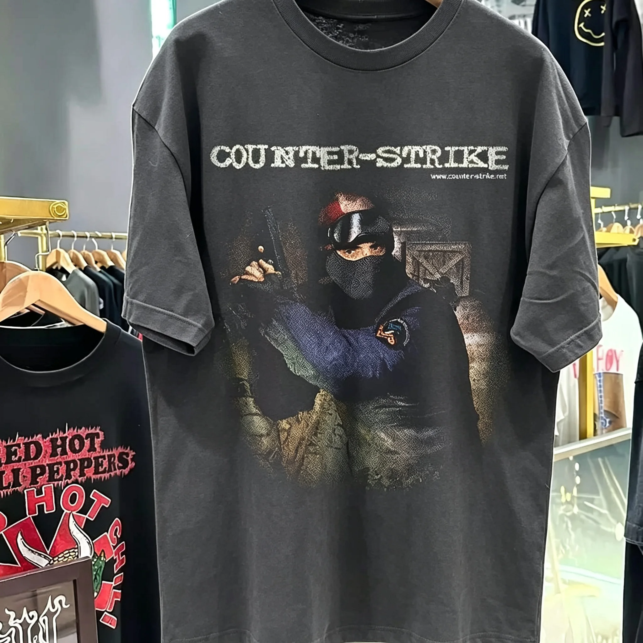 Men's Counter Strike 1.6 1999 Retro Gaming T-Shirt CS Gaming T-Shirt Crew Neck Casual Wear Pure Cotton Couple Streetwear Shirt