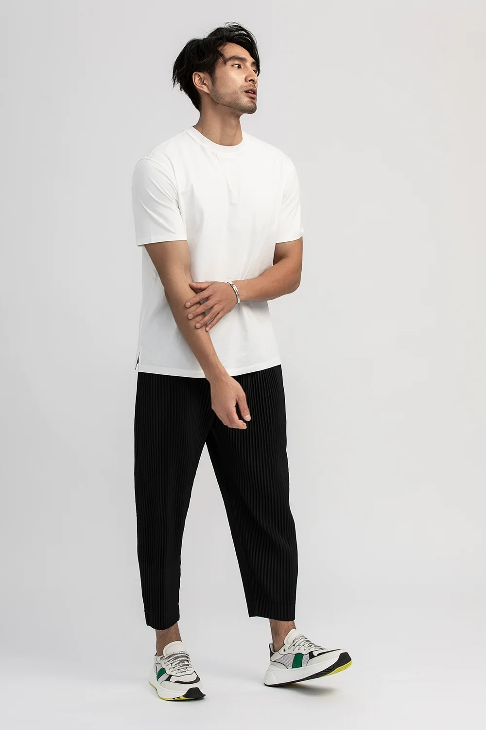 Miyake Plissee Hosen Solide Konische Hosen Bleistift Hosen Vier-saison Casual Böden Japanischen Streetwear Miyake Männer – Detail 10