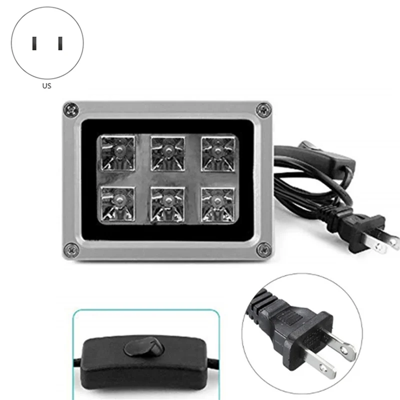 

CHCH 3X 85-260V 405Nm Uv Led Curing Light Lamp Resin For Sla Dlp 3D Printer US Plug