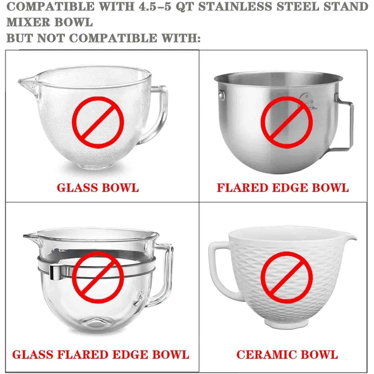 A74X 2 قطعة أغطية أوعية الخلاطات لـ KitchenAid 4.5-5 كوارت حامل الرأس المائل خلاطات أغطية الأوعية ملحقات أغطية حماية الرذاذ