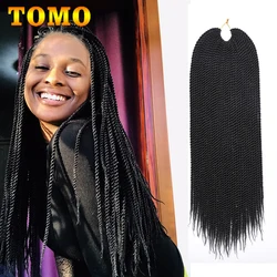 TOMO Ombre Senegalese Twist Crochet Braids Hair 14 18 22 Inch 30 Roots Small Senegal Synthetic Crochet Braids For Black Women