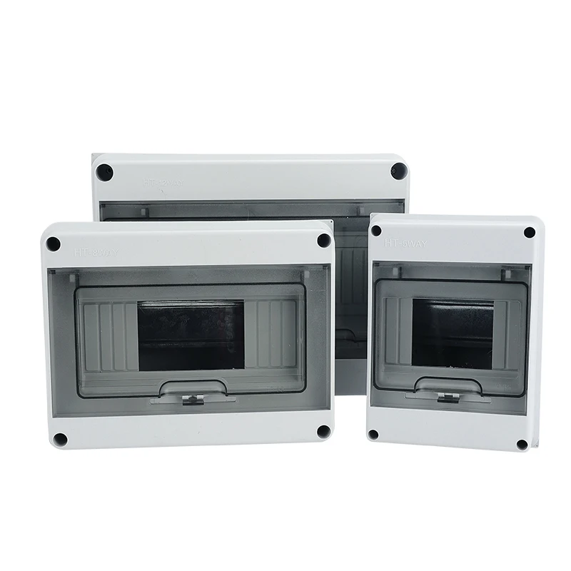 8 way plastic power box HT-12 ways waterproof MCB box panel installation distribution outdoor junction box