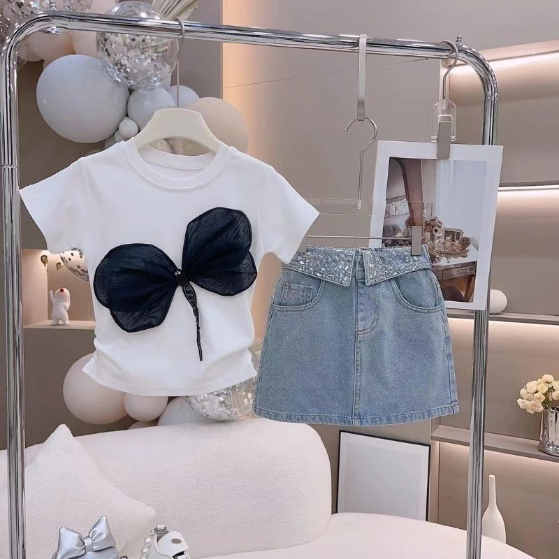 Girls Short Sleeve T-Shirt 2026 Summer Cute Big Bow Design Breathable Casual Top for Middle Big Kids Age 6-12 Trendy Fashion​