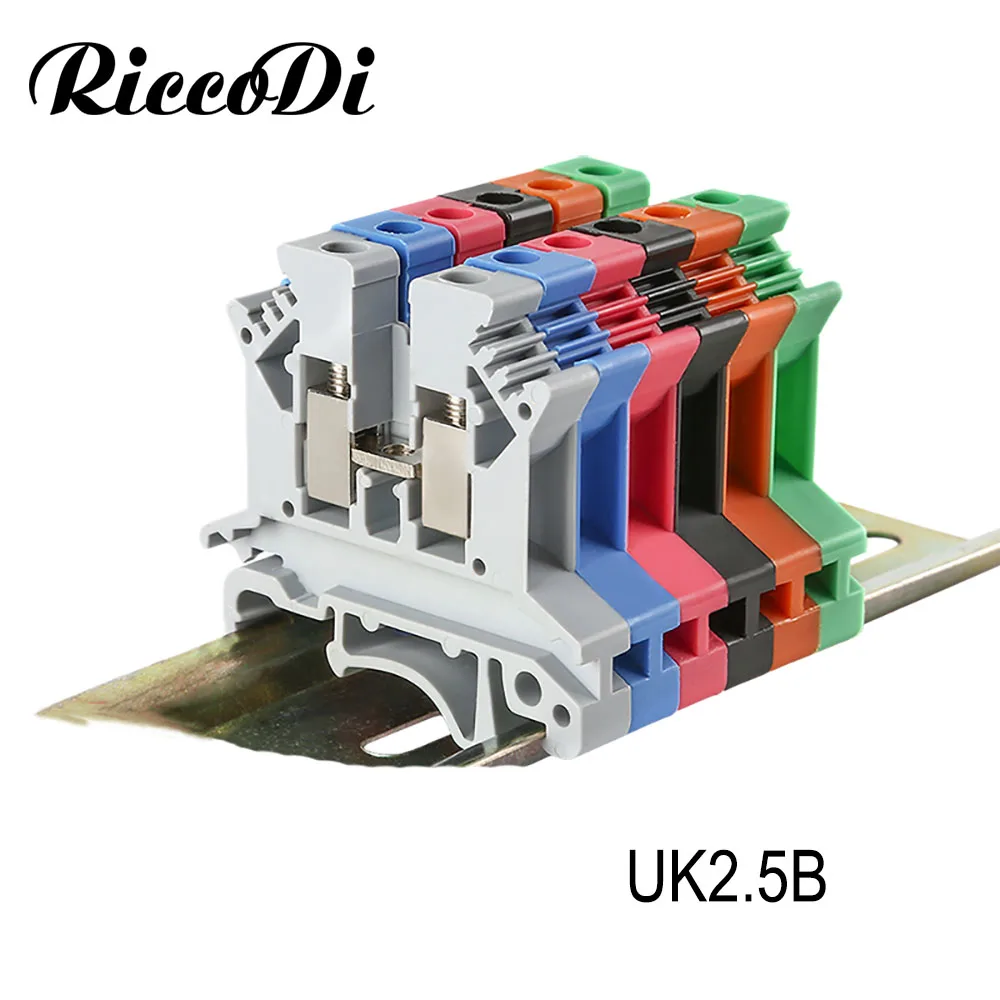 10Pcs UK2.5 Cable Connector UK 2.5 Screw Electric Termin 2.5mm Wire Electrical Connector Din Rail Terminal Block UK2.5B