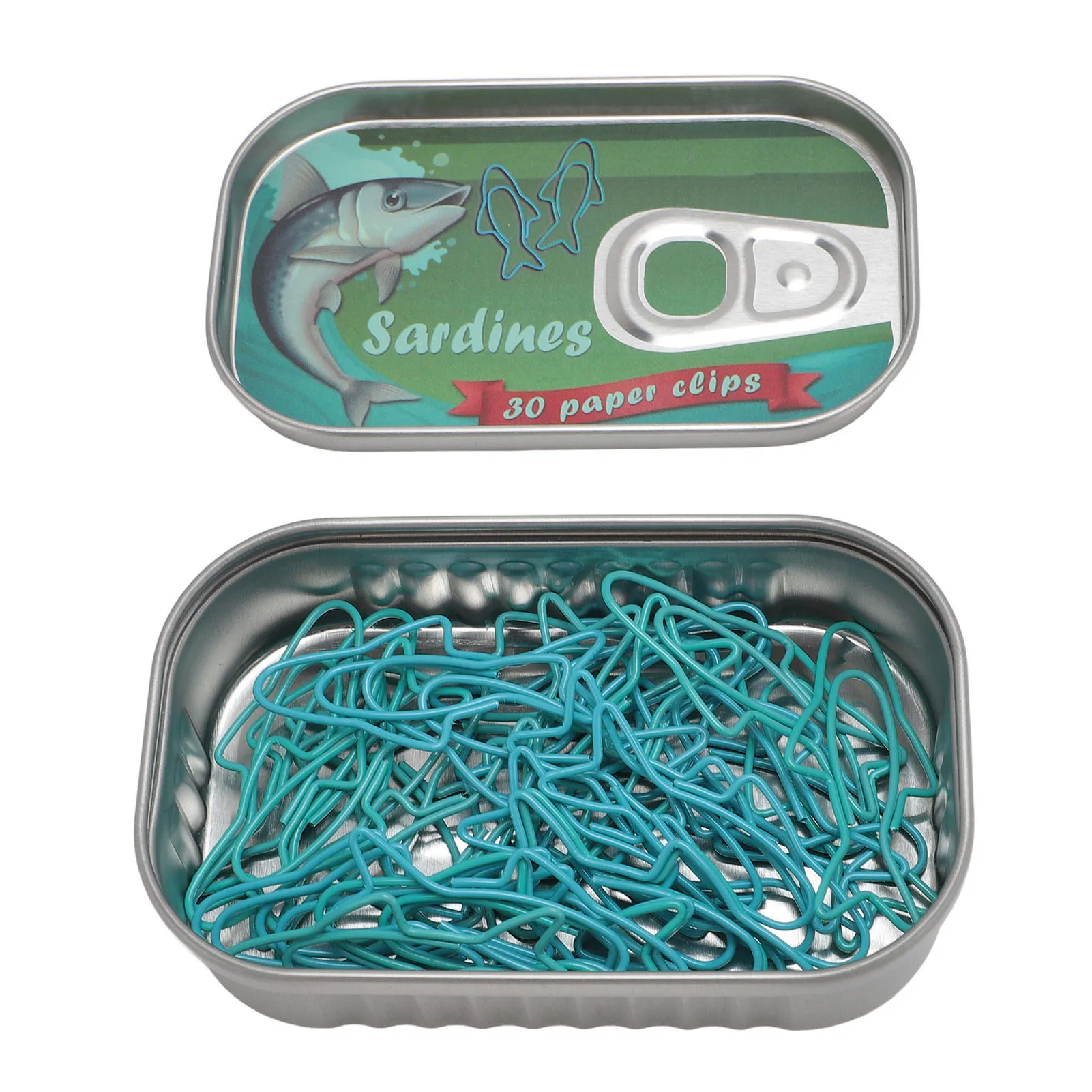 30Pcs New Decorative Fish Shaped Paper Clips With Tin Storage Box Mixed Bookmark Clips Metal Memo Clips Scrapbooking