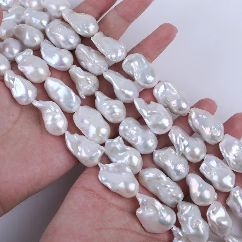 

14-18mm White Color Baroque Shape Freshwater Pearl Strands For Jewelry