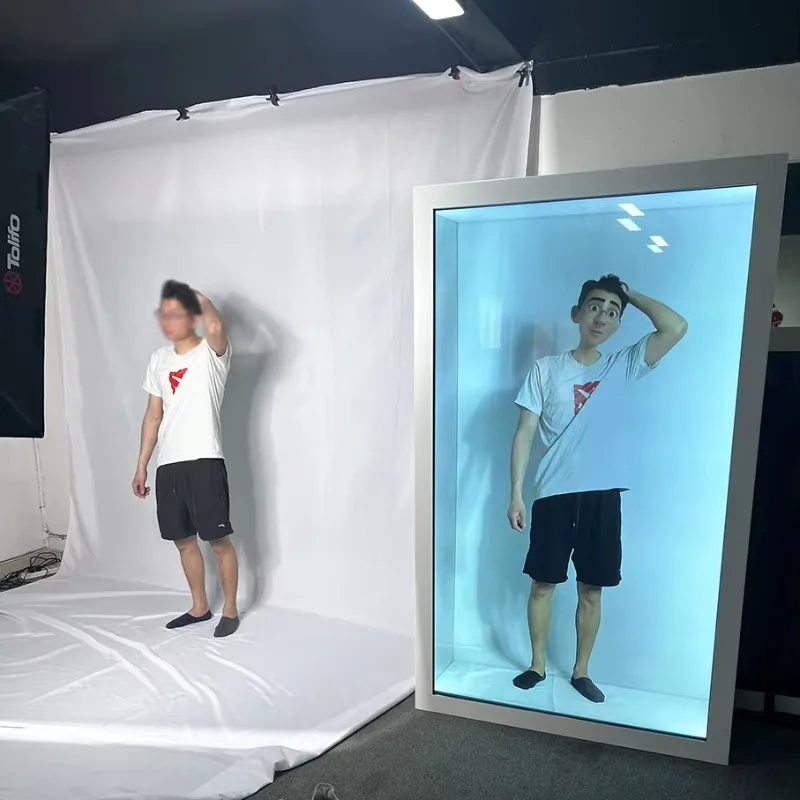 86-Inch LCD 4K transparent 3D holographic video touchscreen display with infrared touch function