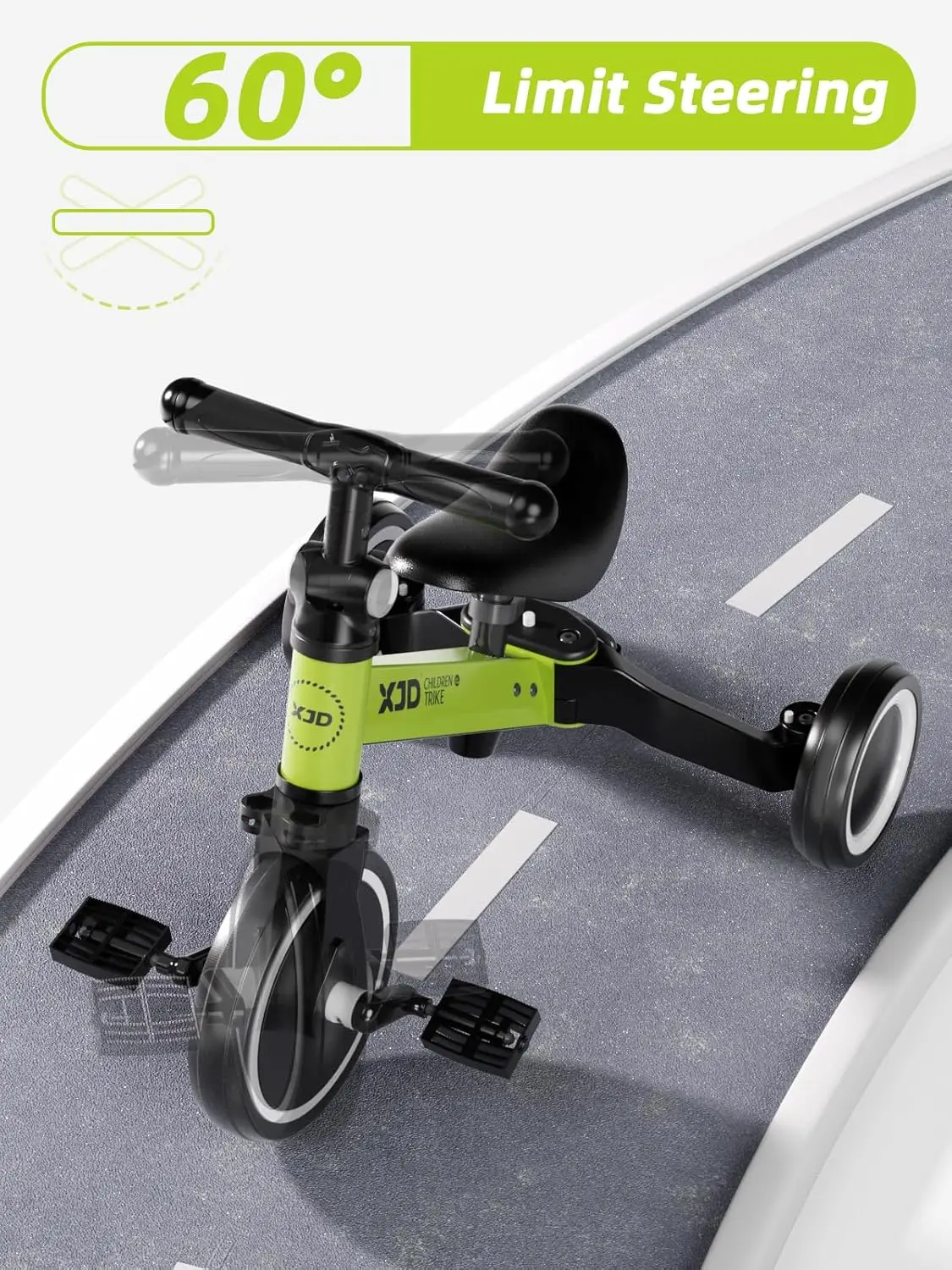 5 in 1 Toddler Bike, Tricycle for Toddlers 1-3 with Adjustable Seat Height, Removable Pedals, Ideal Balance Bike Birthday Gifts