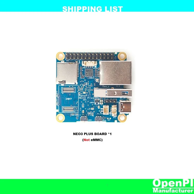NanoPi NEO3 Plus RK3528 Mini SBC, 1GB RAM, Gigabit Ethernet, eMMC Expansion Supported