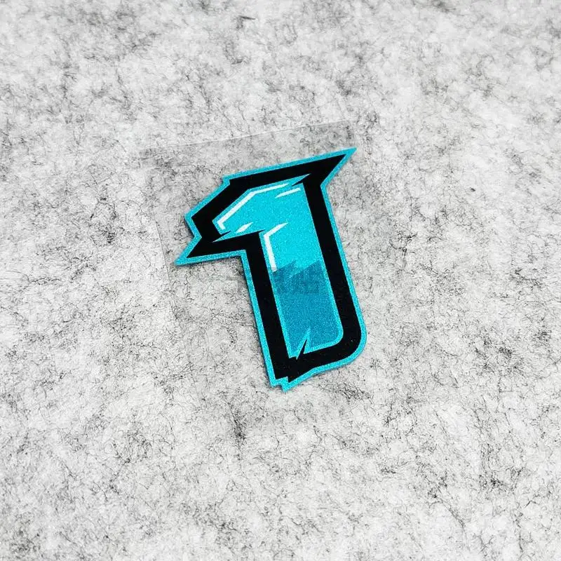 Blue Black Gradient Number Vinyl Sticker Waterproof Reflective Racing Decal For Motorcycle Helmet Car Laptop 0-9