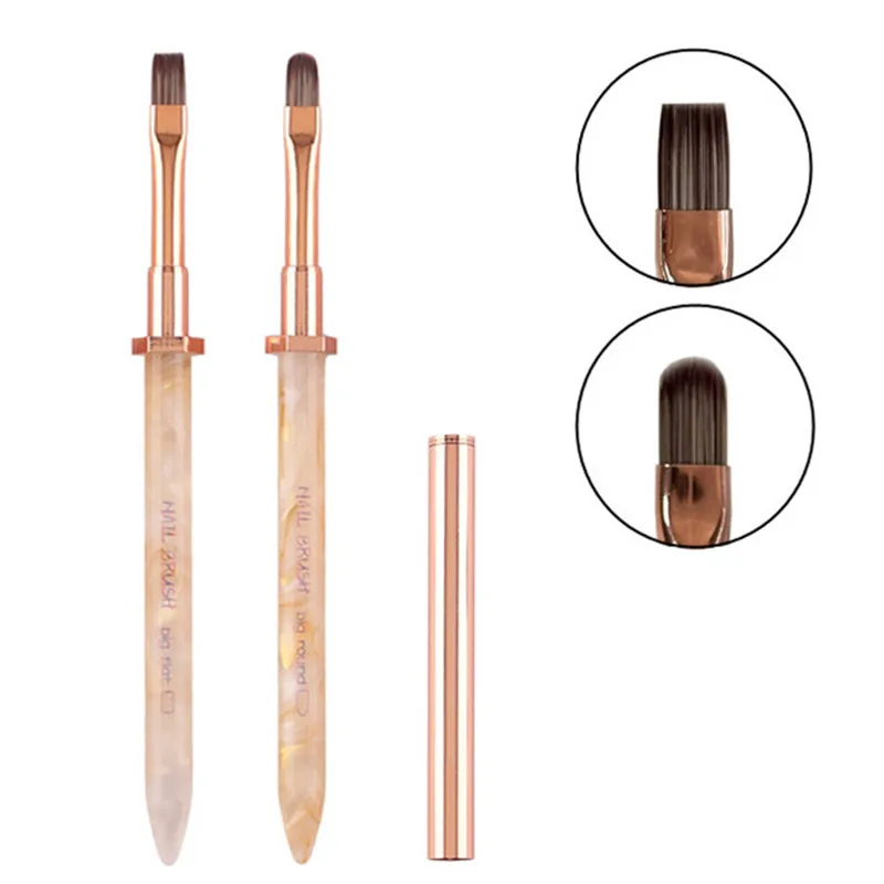 Brosse à ongles en Nylon, brosse triangulaire pour peinture des ongles, brosse pour poudre de Gel UV acrylique, 1/6 pièces