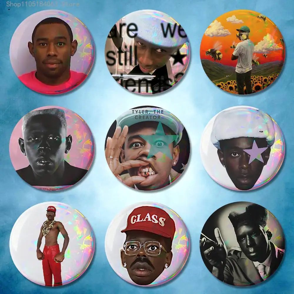 

T-Tyler Funny C-Creator Badges Button Round Creative Pin Brooch Badge Bag Decor Accessories Fans Collect Friends Gifts