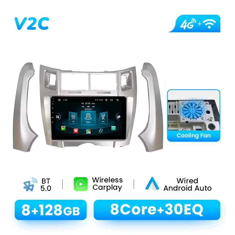 Draadloze Carplay Android Auto autoradio voor Toyota Yaris Vitz Platz 2005-2011 9 inch IPS touchscreen Android 14 AI spraakbesturing