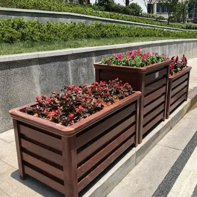 Rectangle Outdoor Aluminum Metal Planter Raised Garden Beds for Gardening Vegetables Flower