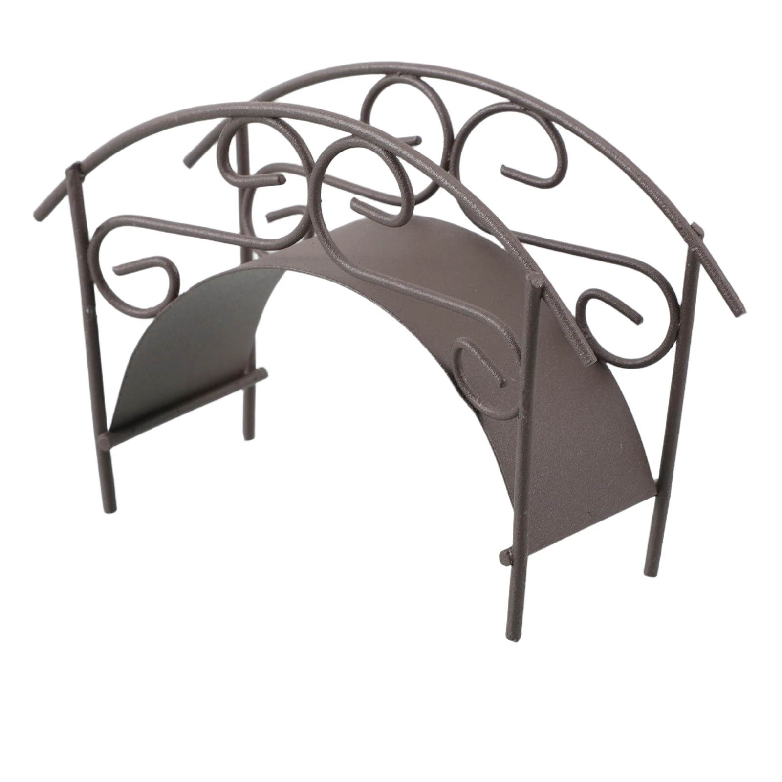 

Micro Landscape Arch Bridge Miniature Garden Accessories Black Tiny Metal Bridge for Garden Scenery