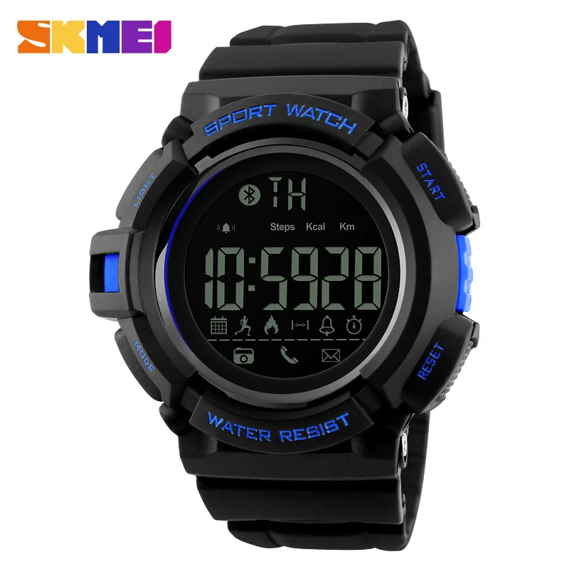 Skmei New Mobile Phone Bluetooth Sports Waterproof Electronic Watch Smart Step Counting Reminder Watch Support IOS Android