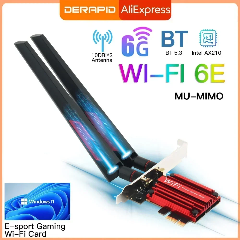 3000 Мбит/с WiFi6E AX210 Bluetooth 5