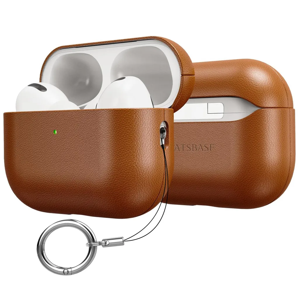 Чехол OATSBASF из натуральной кожи для AirPods Pro 3 со шнурком