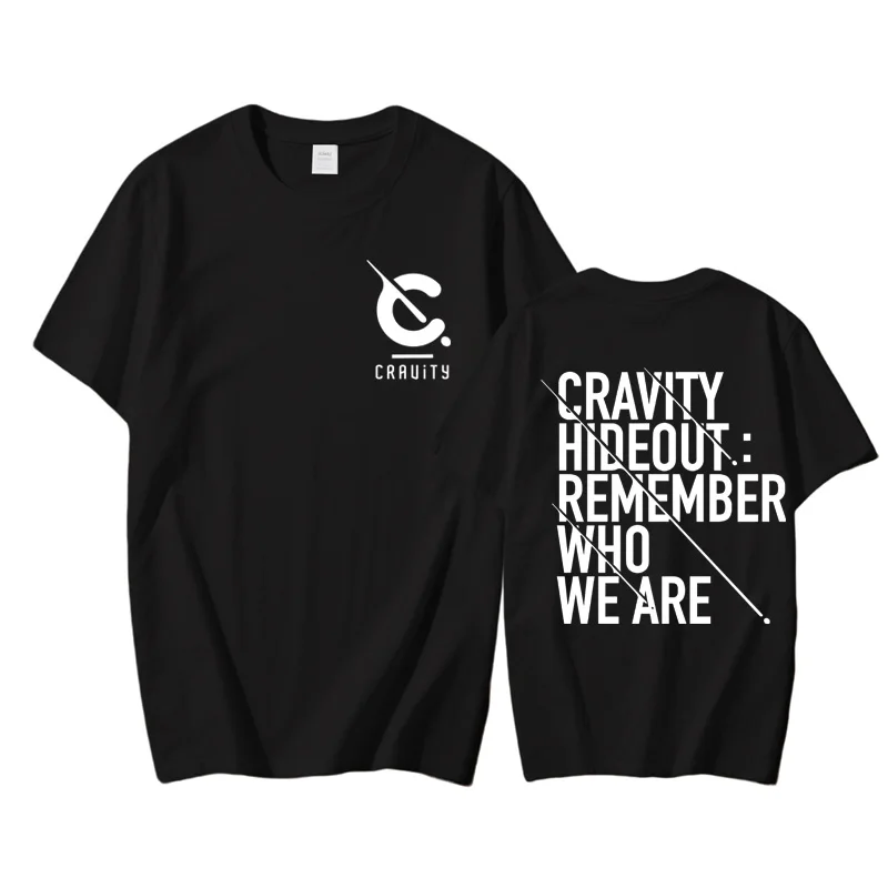 

CRAVITY T-shirt High Quality Printing Punk Tshirts Sleeve Male Summer T Shirt Gothic Unisex Streetwear 100%Cotton O-neck Tops