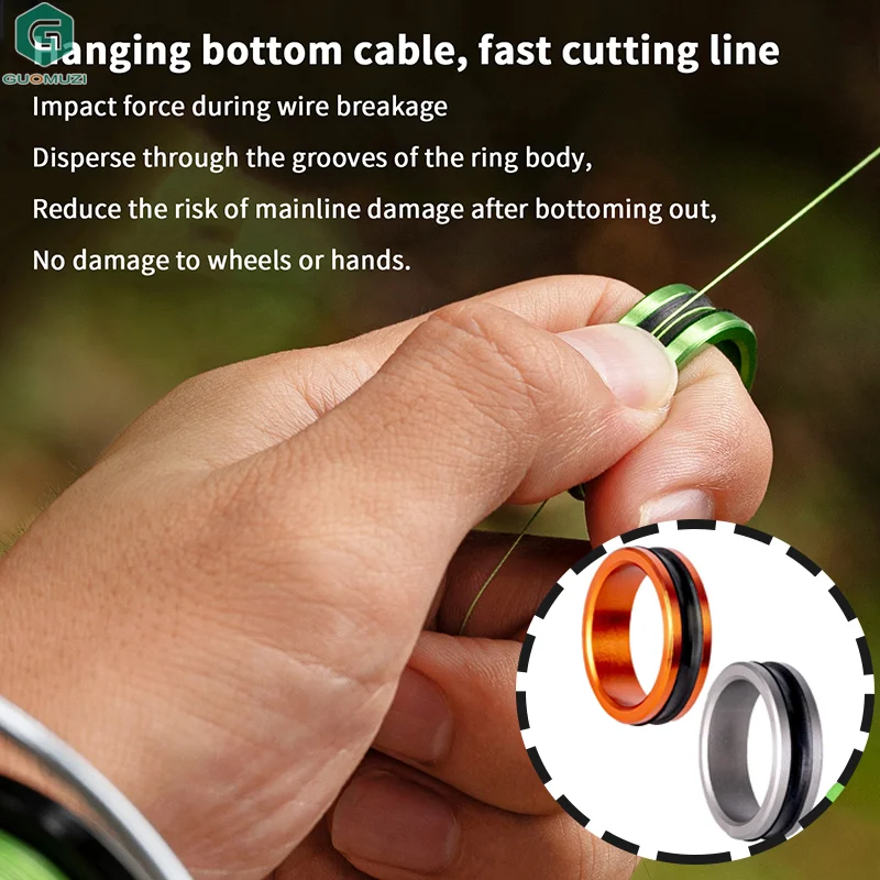 2 szt. Aluminiowy Ściągacz do Żyłki Wędkarskiej Antypoślizgowy Gumowy Pierścień Przenośna Pętla do Ciągnięcia Żyłki Narzędzie Wędkarskie Sprzęt Wędkarski