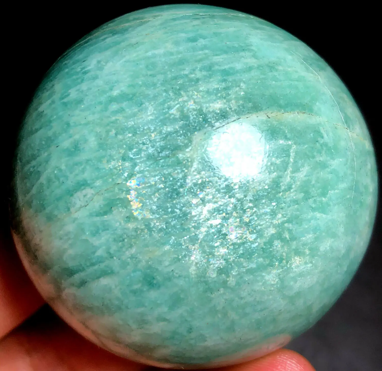 Natural amazonite Crystal Polished Sphere Ball Tianhe stone Healing