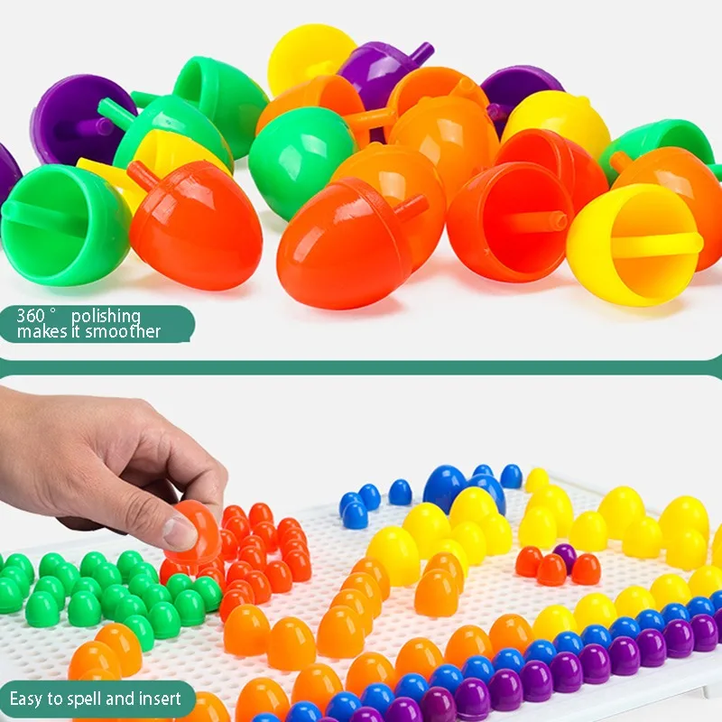 Set creativo di puntine per funghi fai-da-te: 1 tabellone, 240 piccoli, 40 medie, 16 puntine grandi e istruzioni colorate per età 3-6