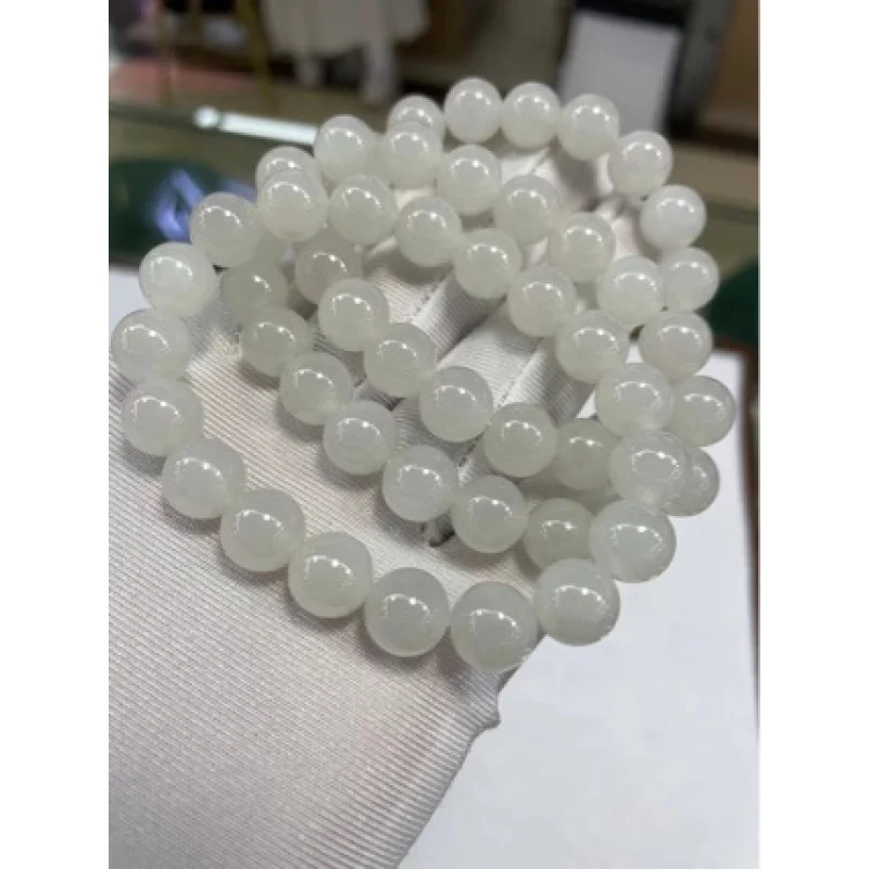 Natural Hetian Qinghai Old Material White Jade Bracelet