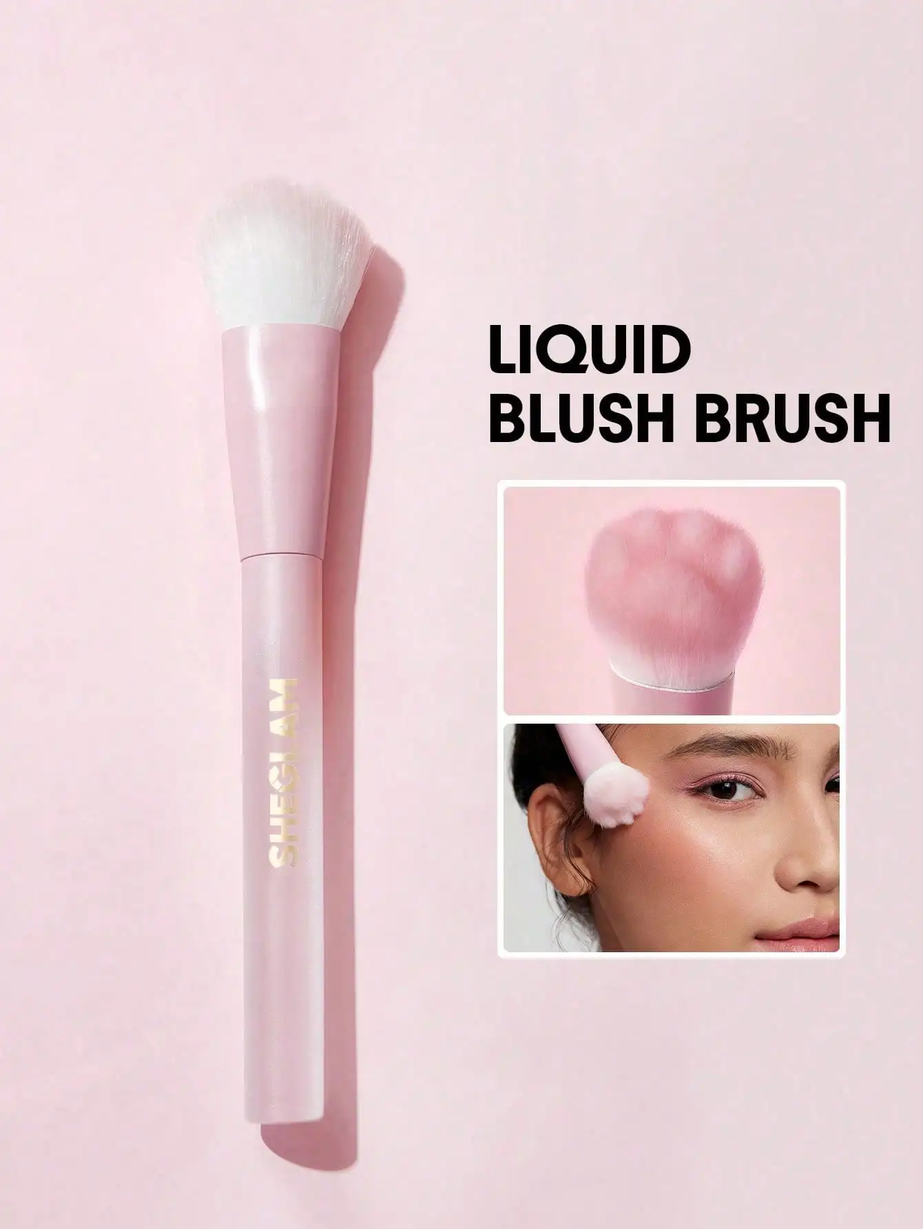 

Color Bloom Liquid Blush Brush Synthetic Kitty Paw Deaign Blush Brush Professional Soft Makeup Brush Liquid Blending Makeup Tool
