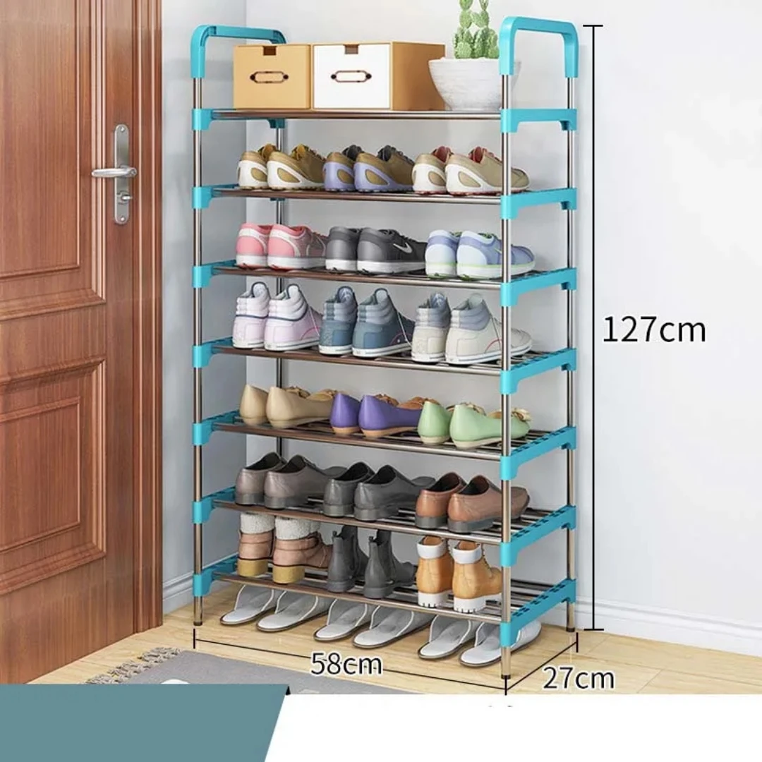 

7 Layers Shoe Rack Sturdy Dustproof Simple Door Home Entrance Shoe Cabinet Rental Room Iron Student Storage Rack